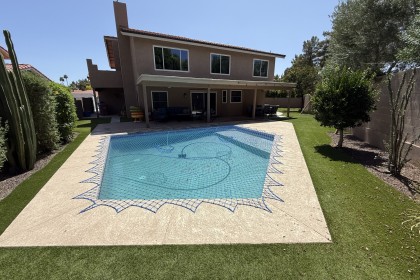 Example of pool safety cover preventing accidents