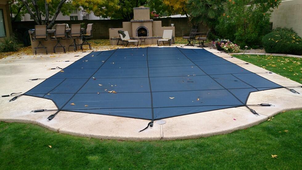 mesh pool cover deep royal blue