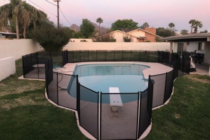 removable pool fence black mesh