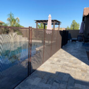 removable mesh safety fencing around inground pool