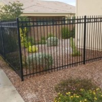 black wrought iron fence