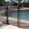 mesh pool fence with self closing and locking pool gate