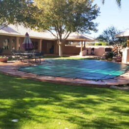 pool cover for safety in hunter green