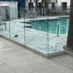 bottom framed glass pool fence