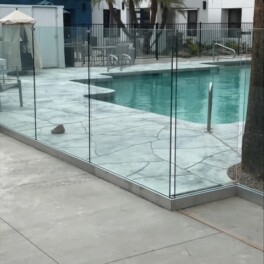bottom framed glass pool fence