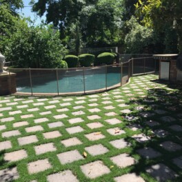 Pool safety fence installed for pets
