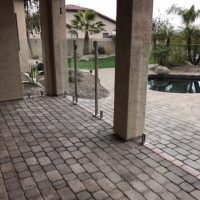 glass barrier fence for pool area