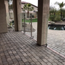 glass barrier fence for pool area