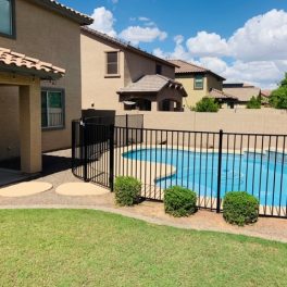 iron pool fence in black