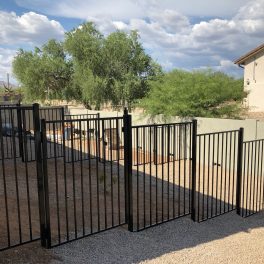 wrought iron fence step down