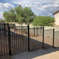 wrought iron fence step down