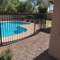 wrought iron pool fence in black