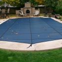 mesh pool cover deep royal blue